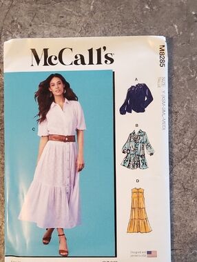 2/$10 McCall's #8285 Shirt Dress Pattern